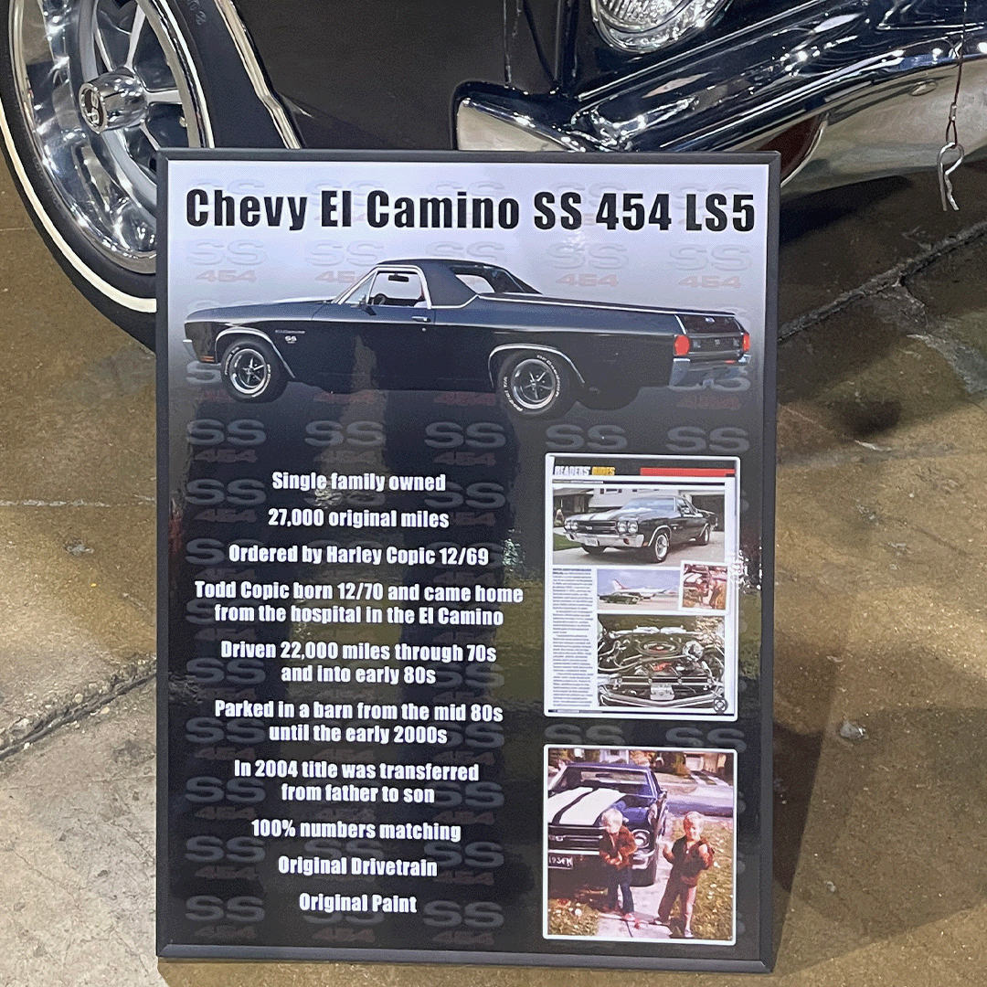 69 El Camino Show Board