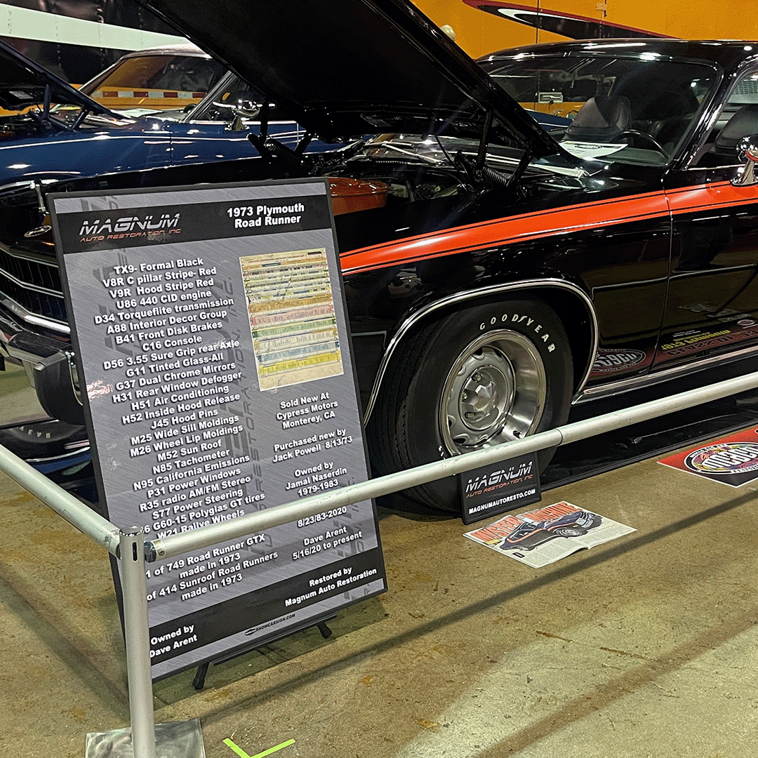 73 Road Runner Car Show Board